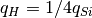q_{H} = 1/4q_{Si}